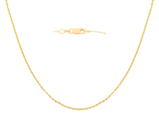 Gold chain necklace on a white background