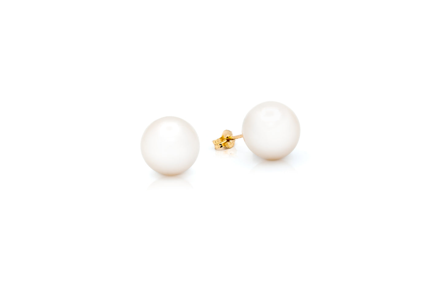 14K Gold Fresh Water Pearl Stud Earrings 12mm