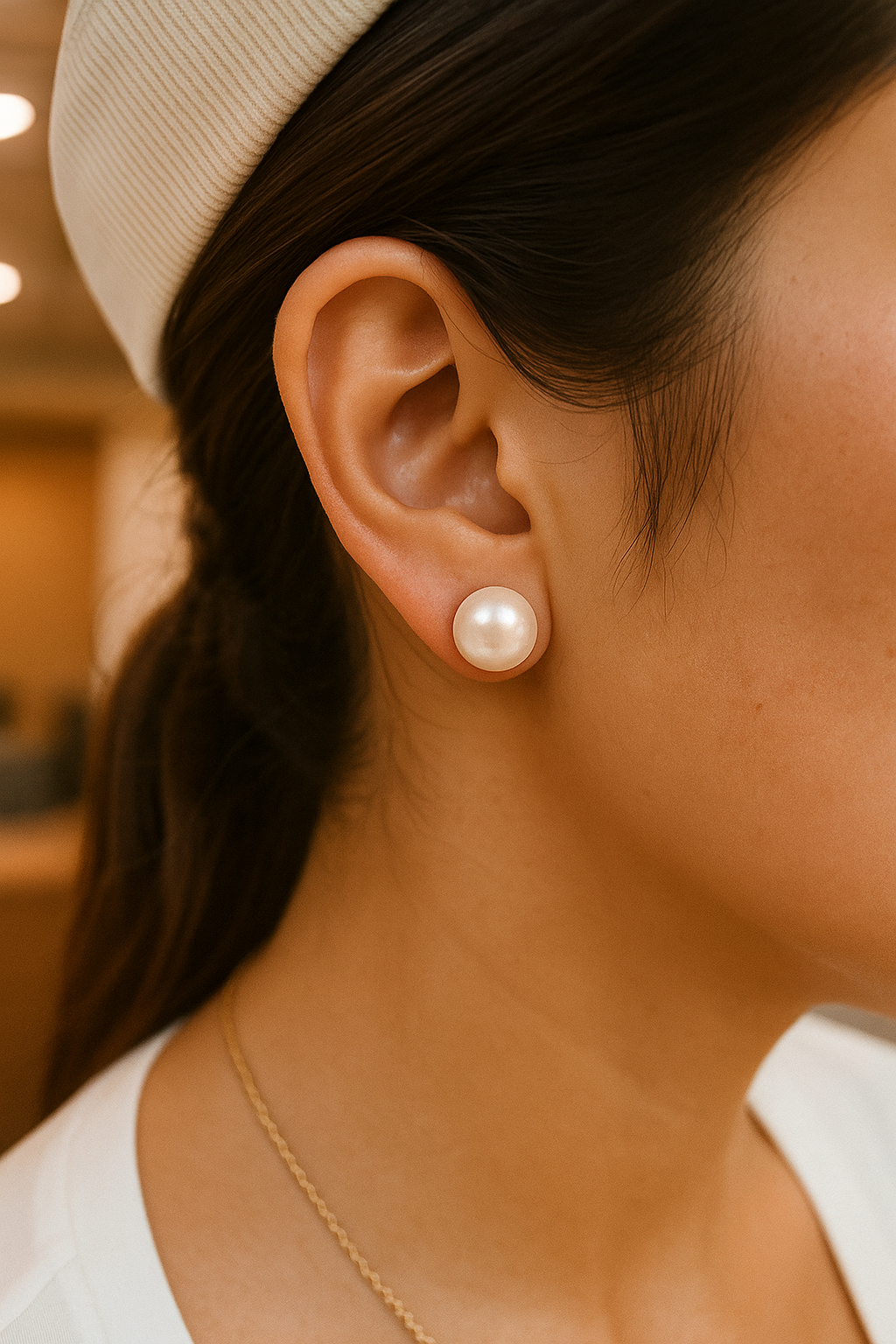 Fresh Water Pearl Stud Earrings 11mm