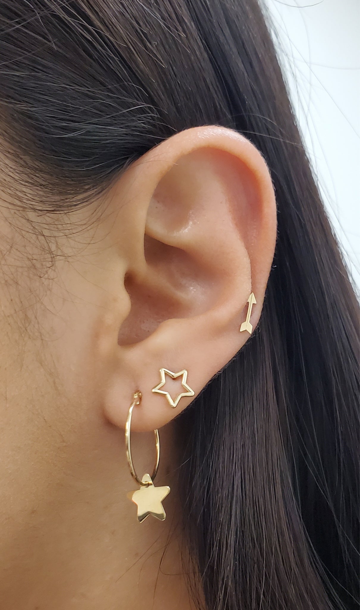 Hoop Earring with Hanging Star Charm