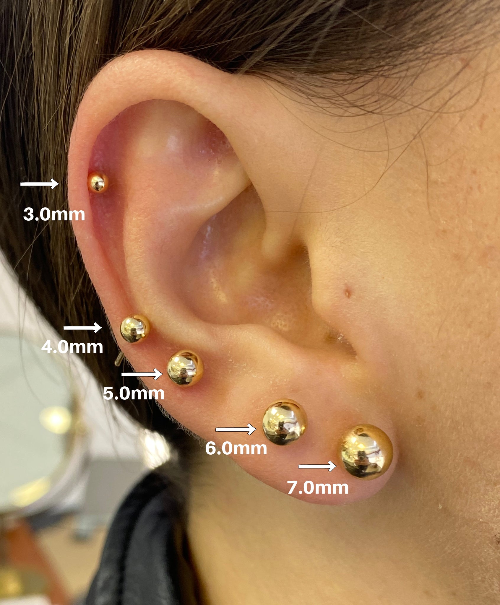 5mm Full Ball Earring – BOS Jewelers Inc