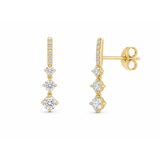 Diamond Drop Bar Earrings