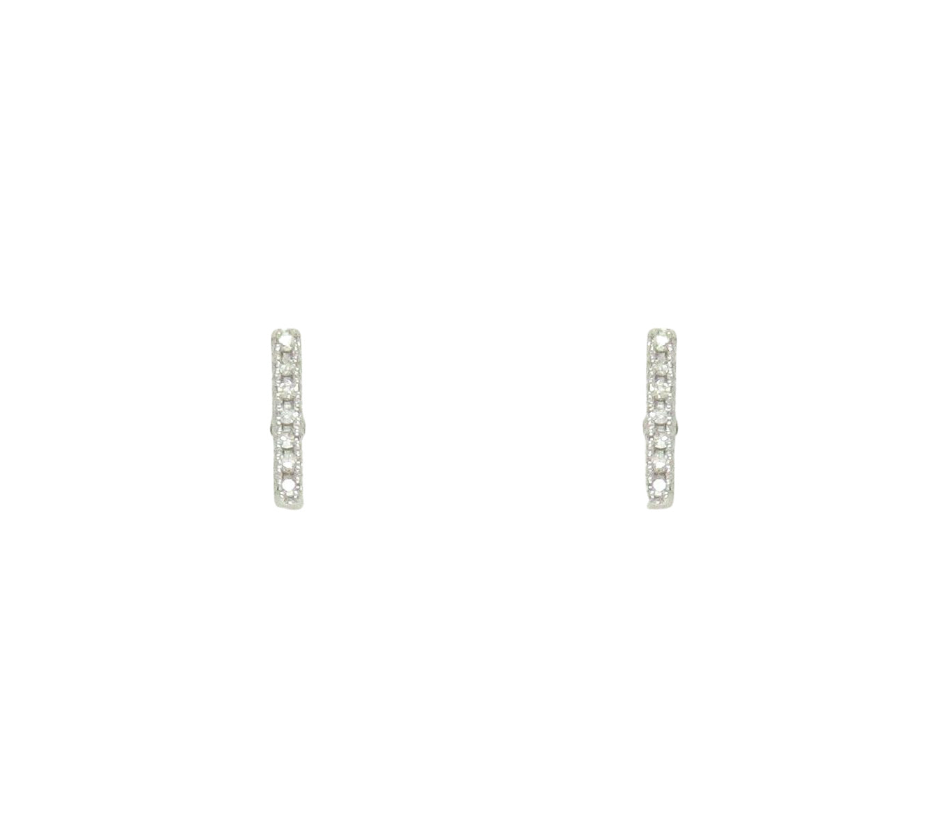 14K Gold Thin Diamond Bar Earring