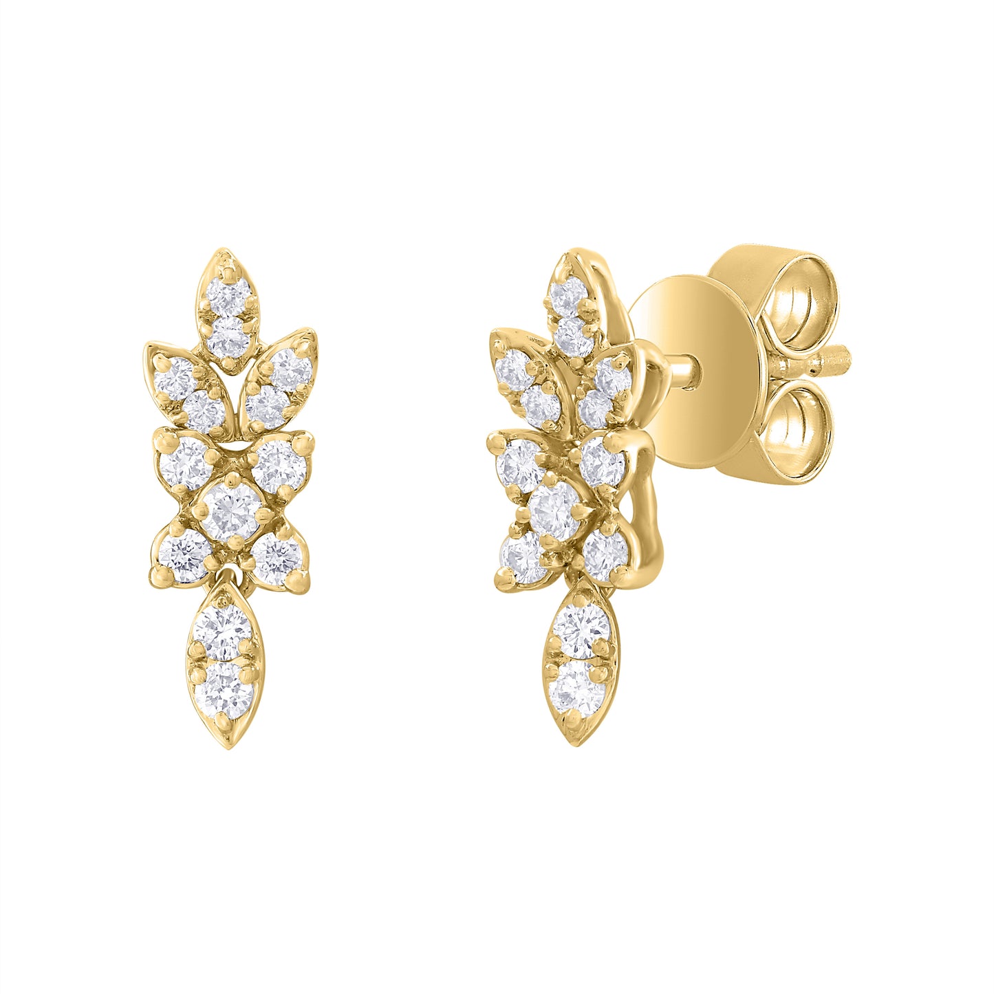 14K Gold  Multi Diamond Earrings