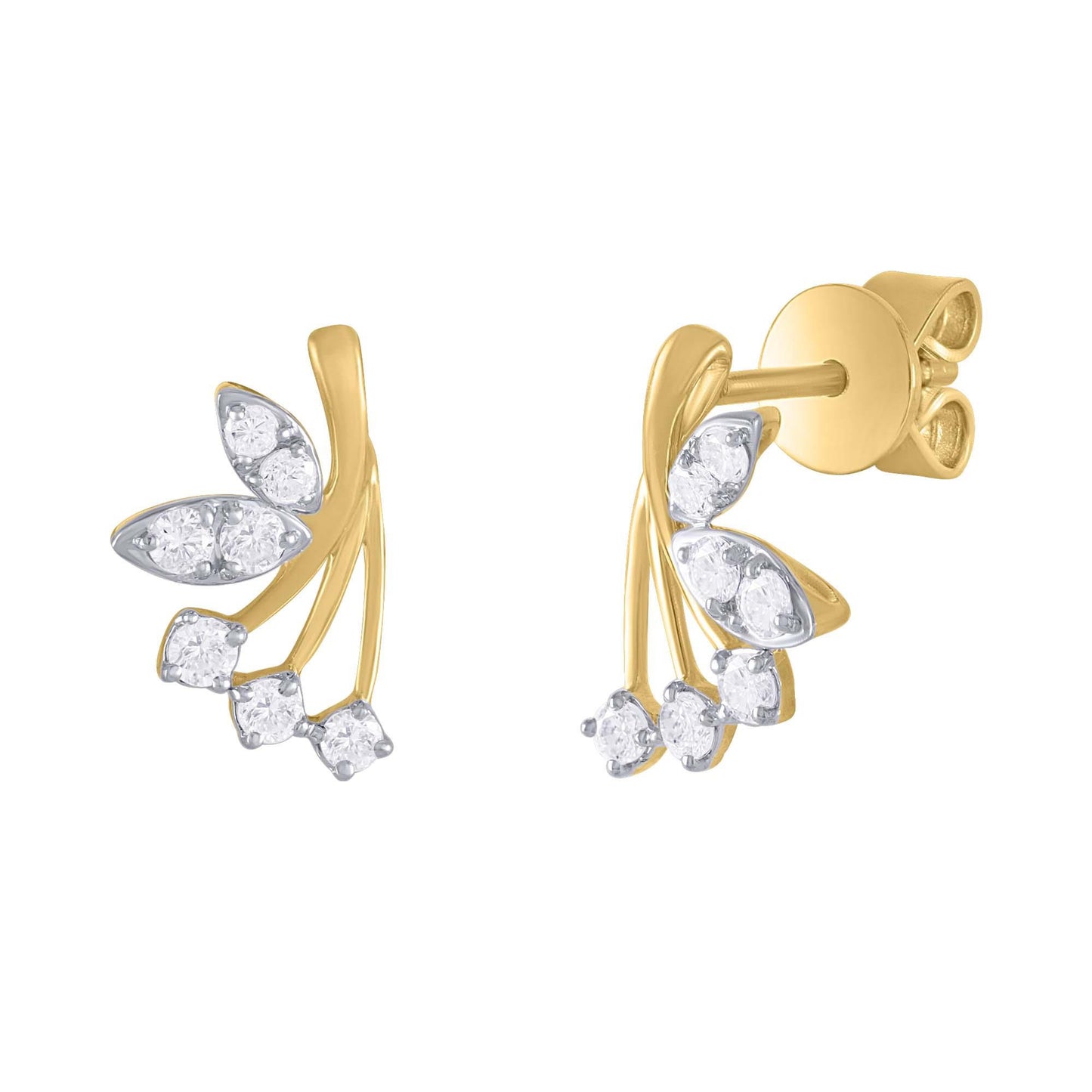 Lotus Flower Diamond Earrings