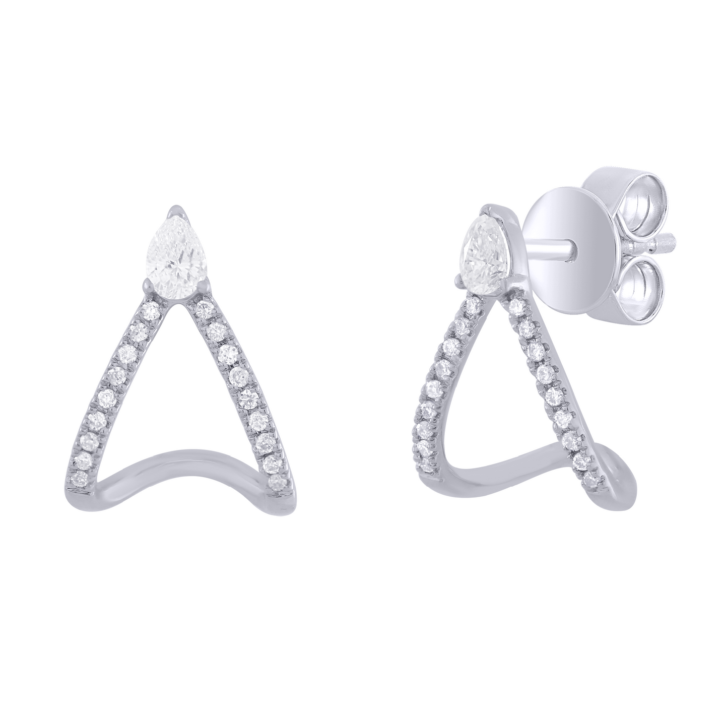 Pear Shape Miniature Cage Design Earring