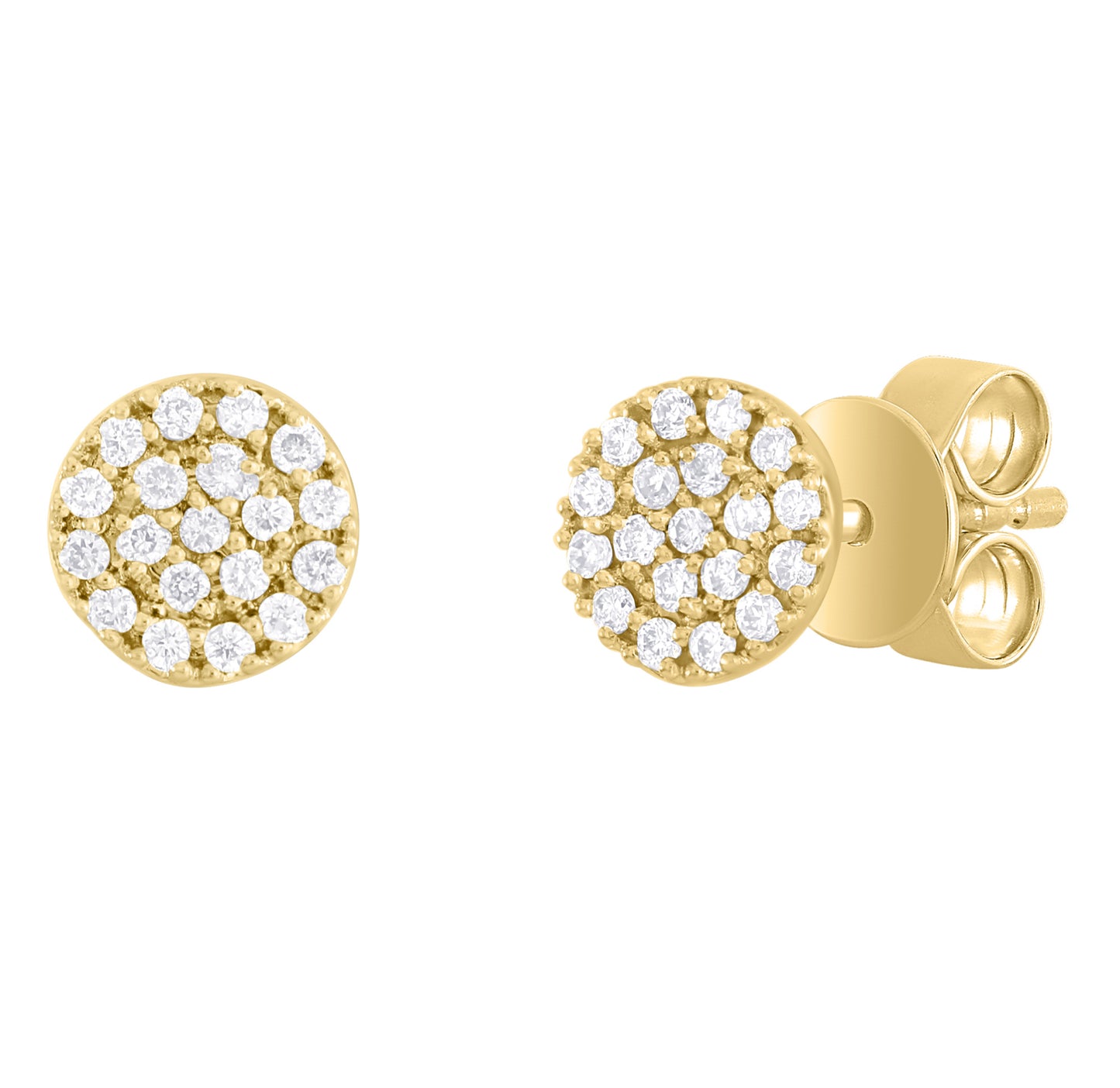 Round Diamond Pave Set Earrings