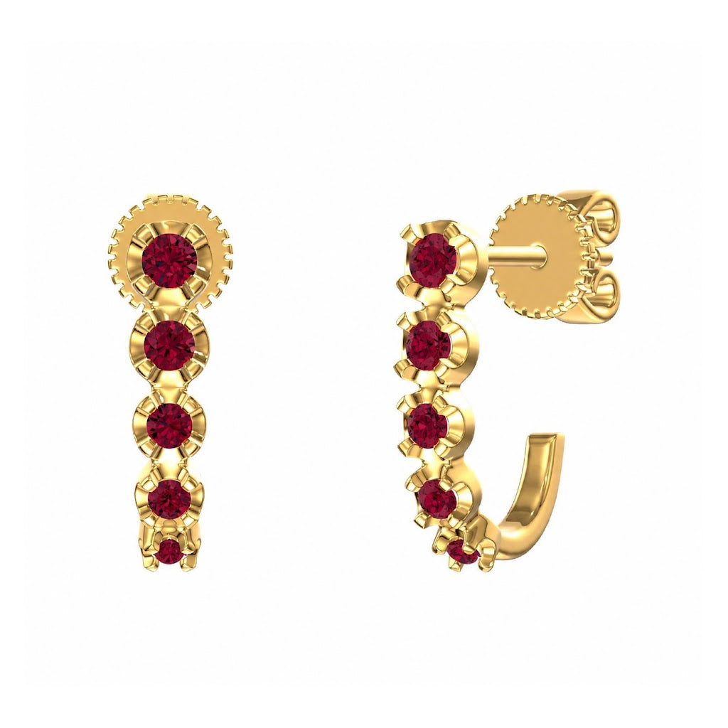 14K Gold Color Stone Radiance Drop Earrings