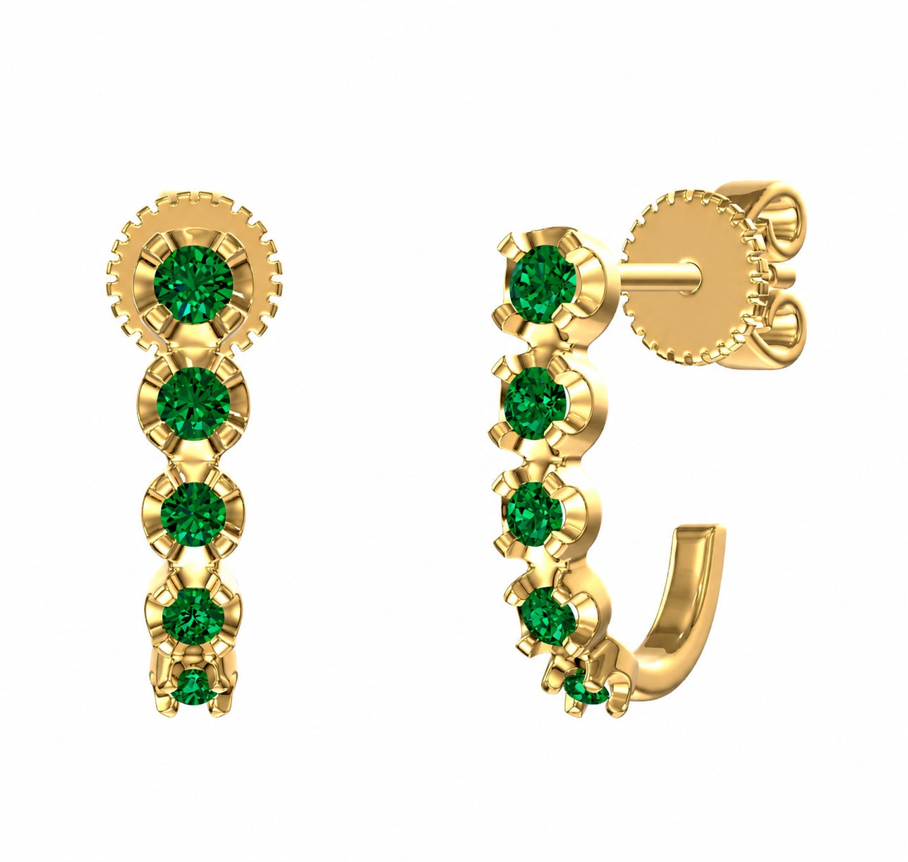 14K Gold Color Stone Radiance Drop Earrings