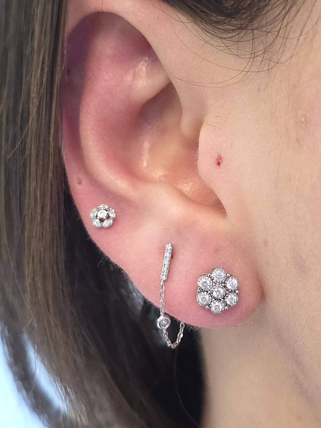 Flower Diamond Stud Earrings 5mm