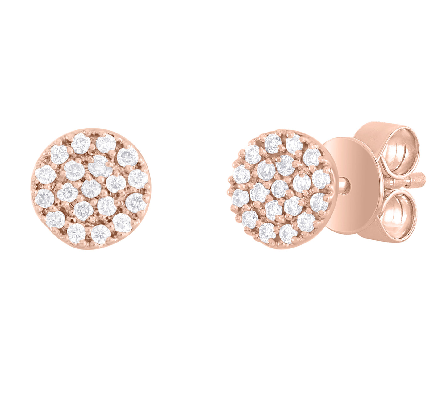 Round Diamond Pave Set Earrings