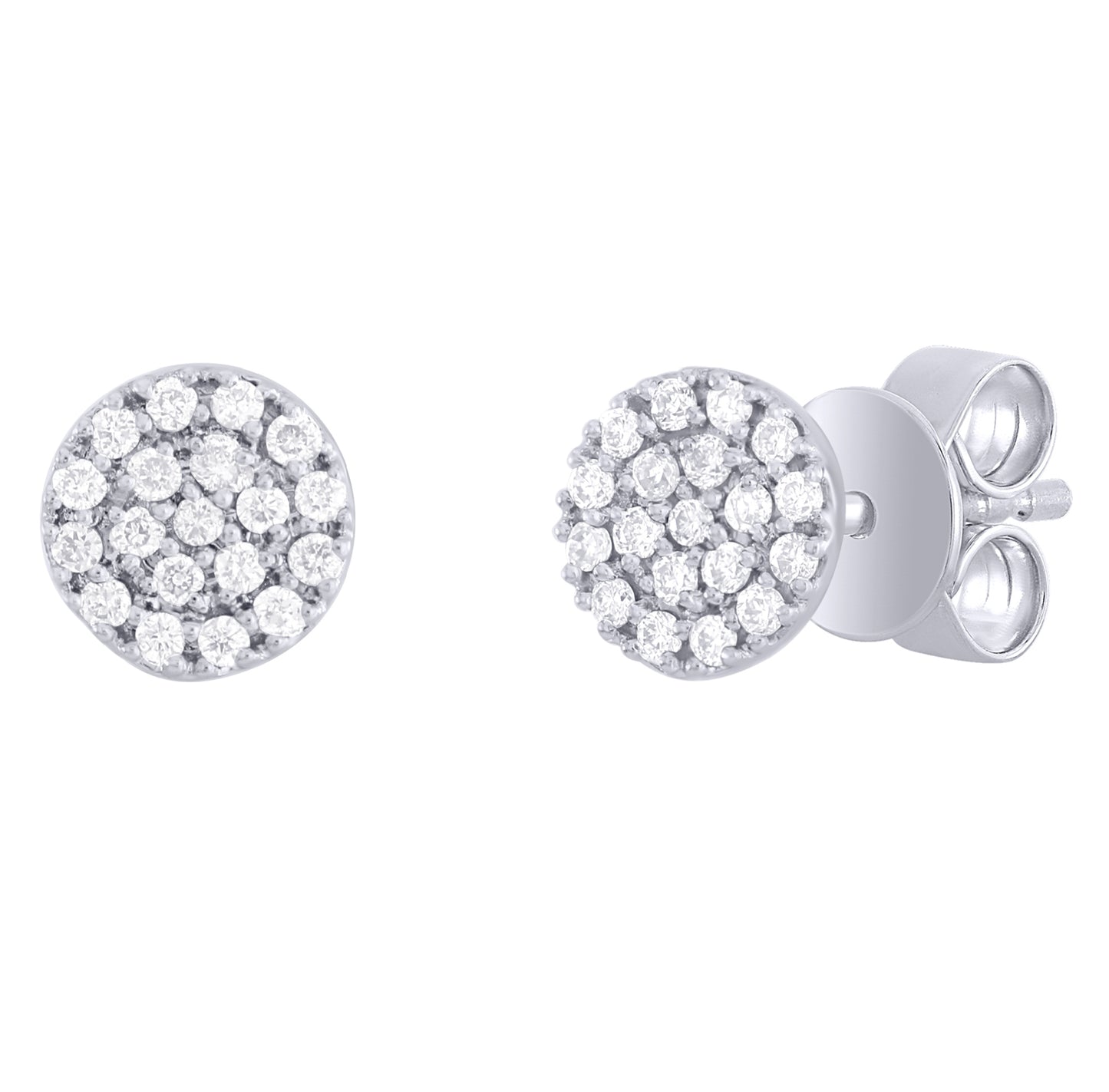 Round Diamond Pave Set Earrings