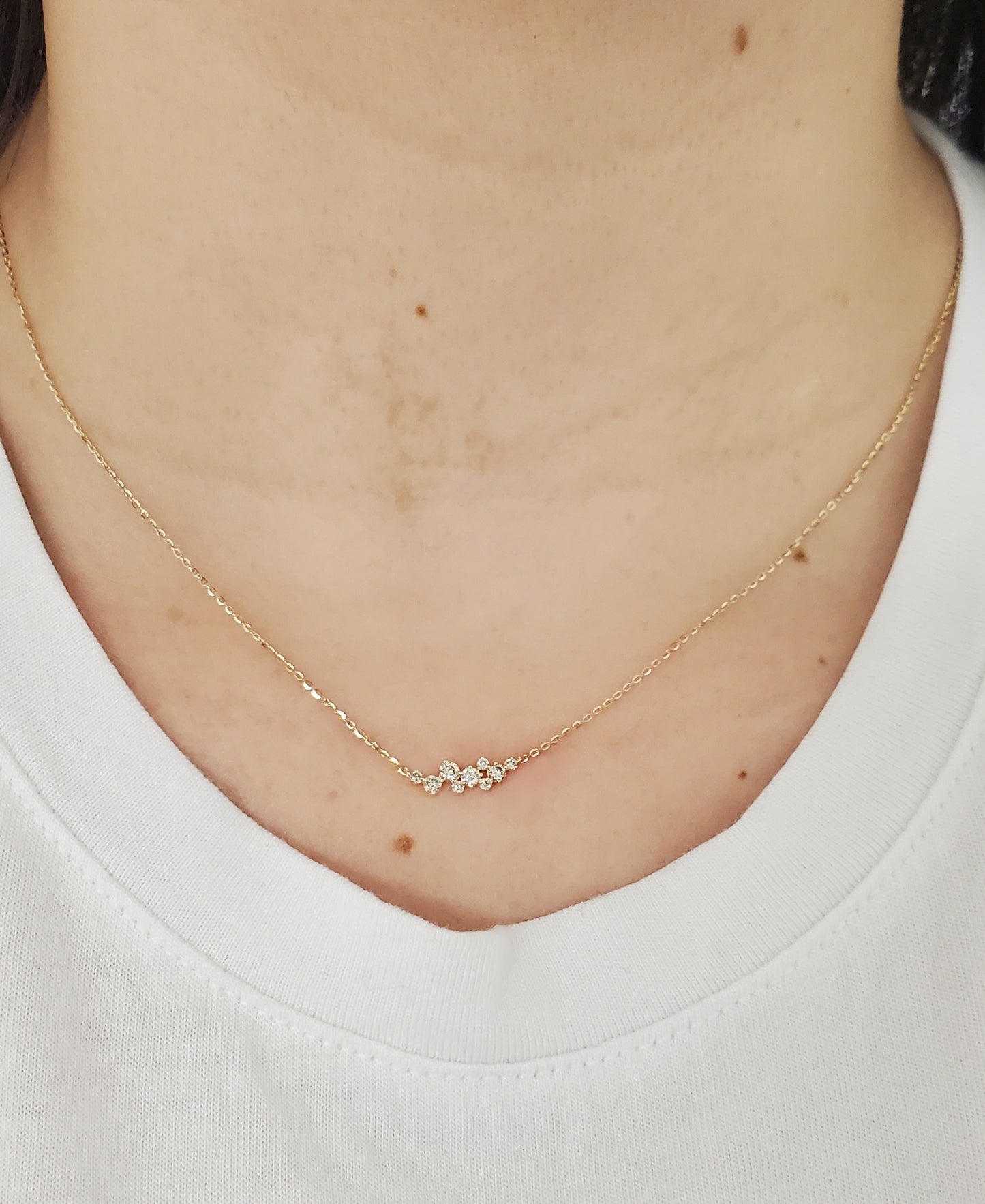 Small Diamond  Cluster Necklace