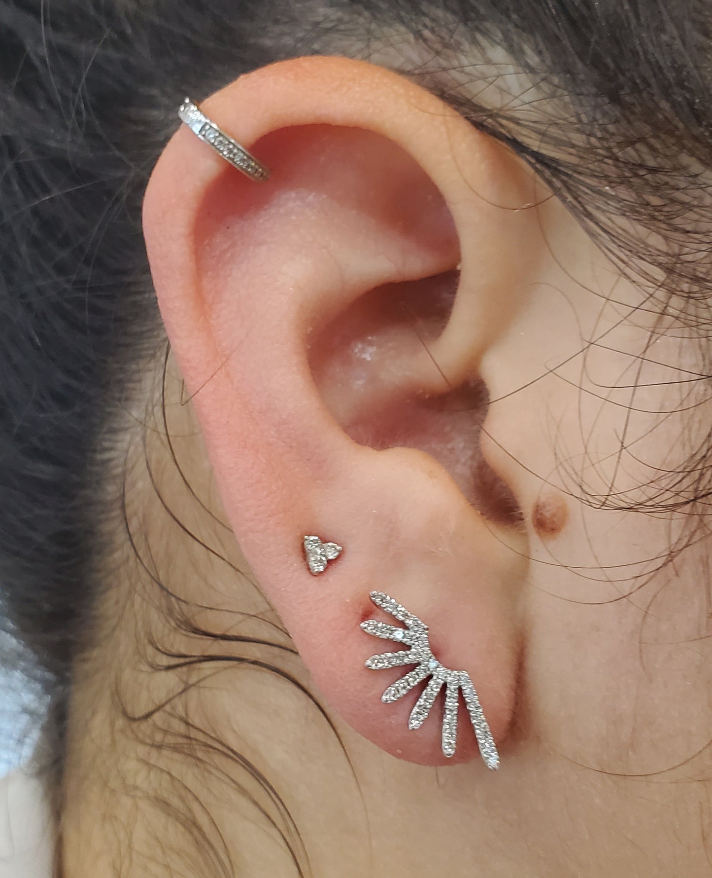 Radiating Rays Diamond Pave Earring Crawlers