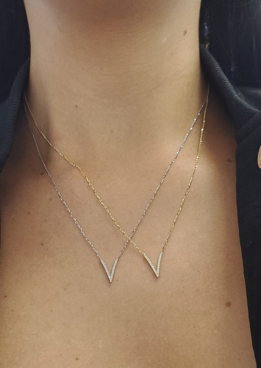 Diamond "V" Necklace