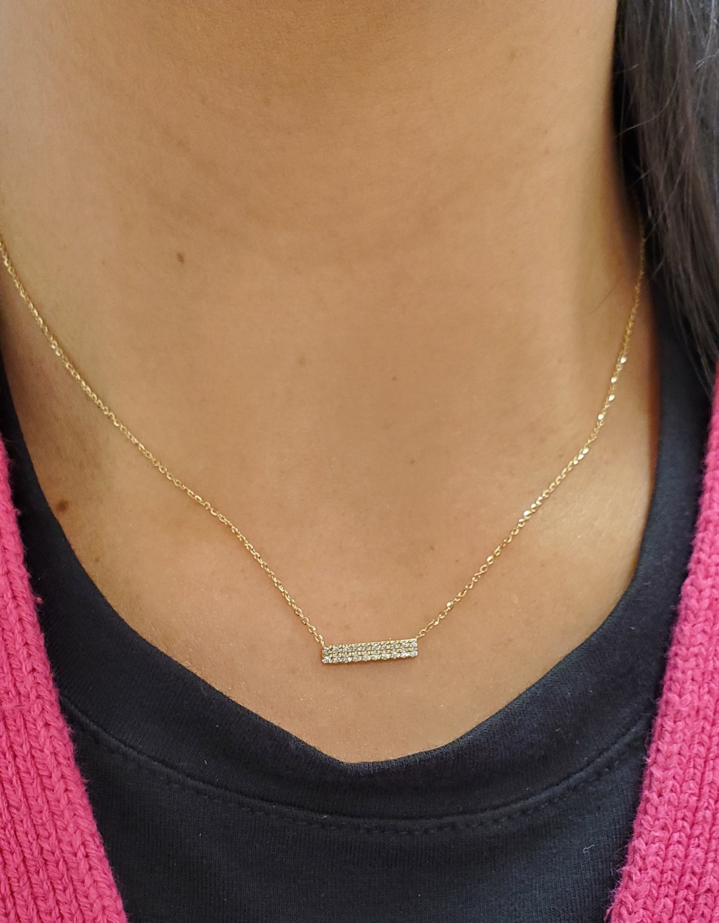 Diamond Bar Necklace