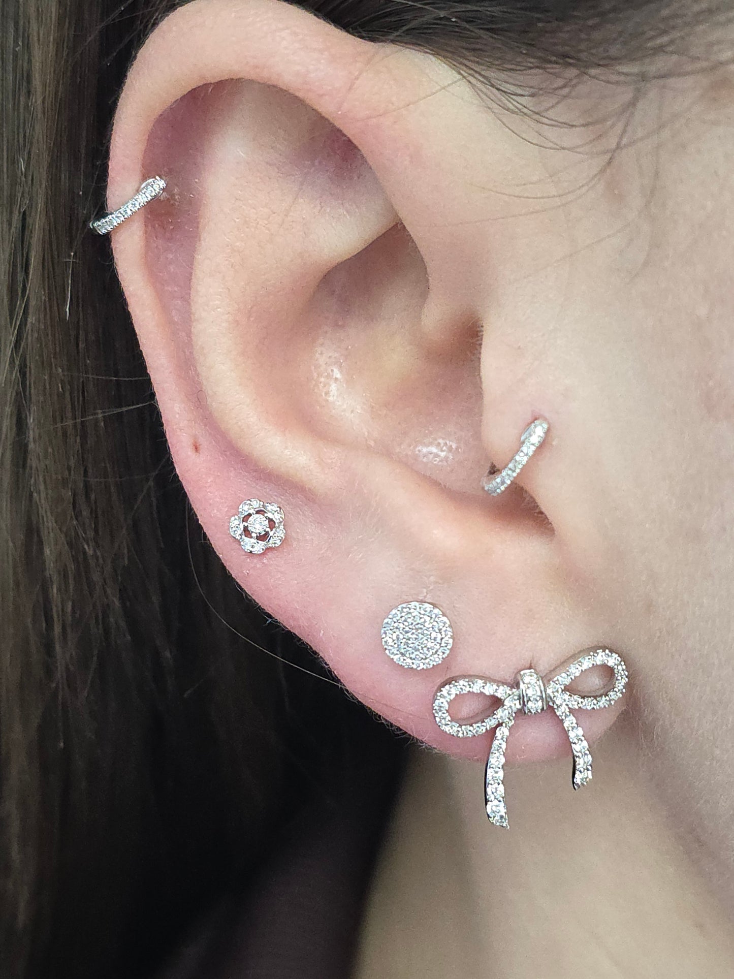 Large Diamond Bow Earrings