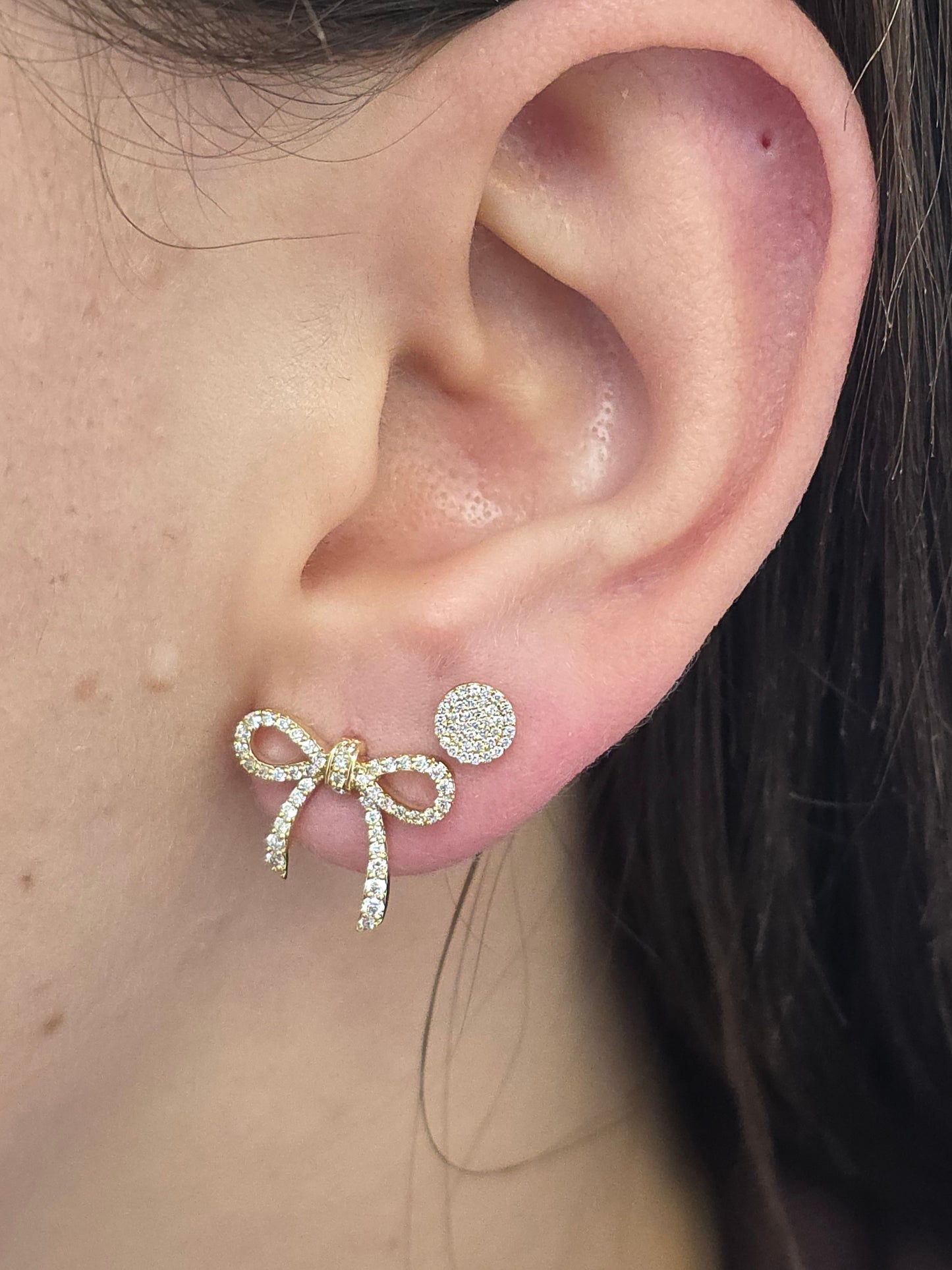 Large Diamond Bow Earrings