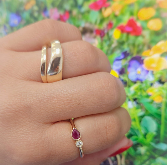 Golden Open Flow Curve Dome Ring