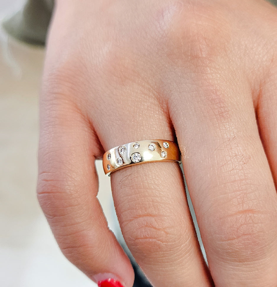 Diamond Sprinkled Band Ring