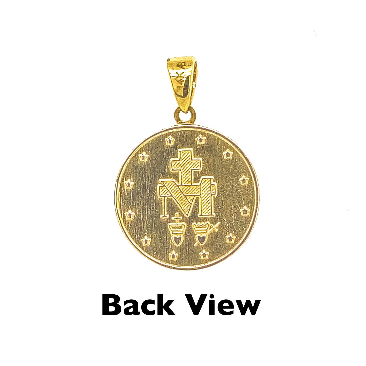 Round Miraculous Medal 14.70mm 14KY Gold