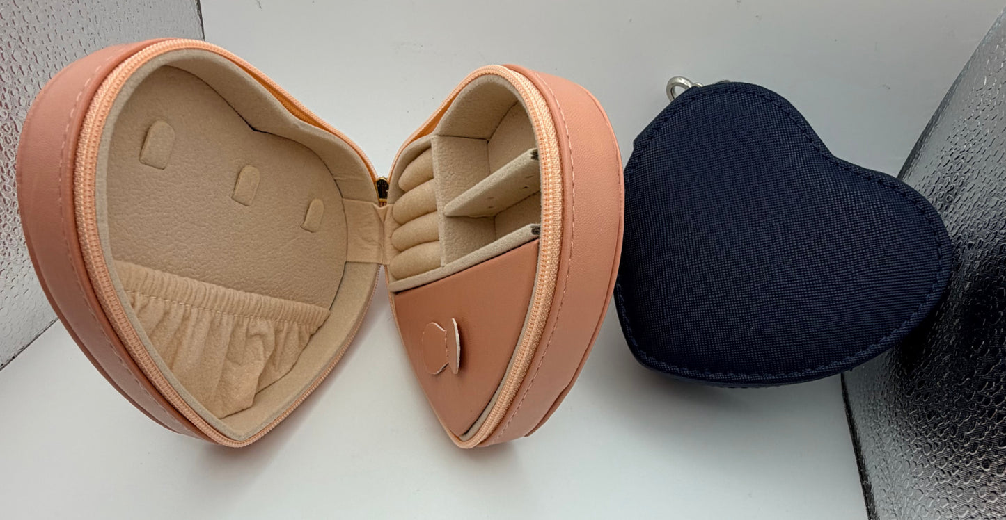 Heart Jewelry Organizer Travel Case