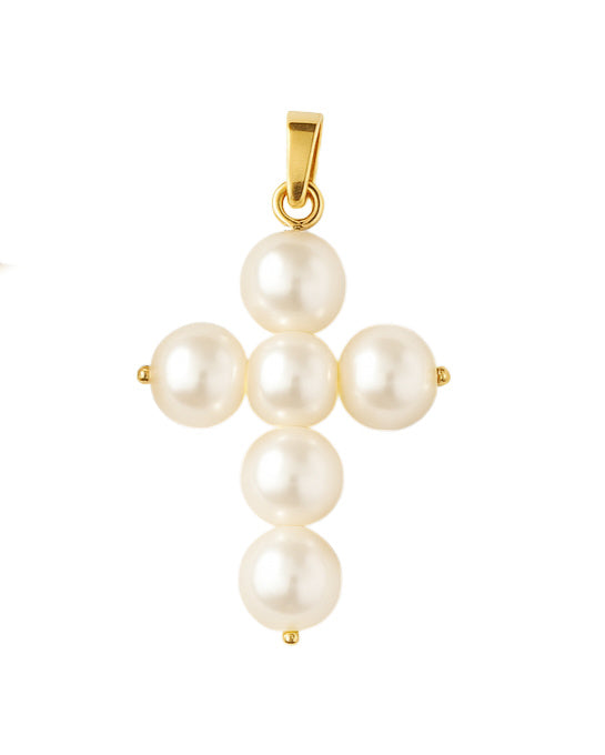 5mm Pearl Cross Pendant