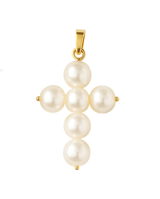 5mm Pearl Cross Pendant