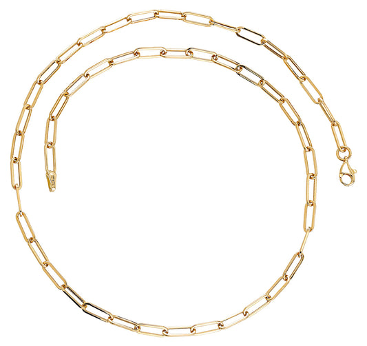 14K Gold Oval Link Paperclip Necklace thick paperclip