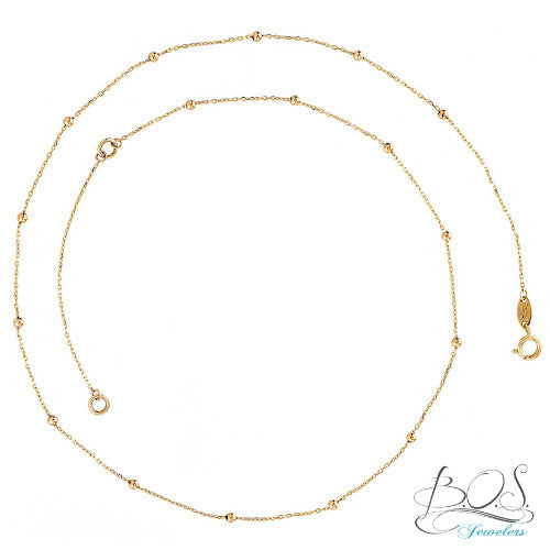 14KY Gold 2mm bead necklace