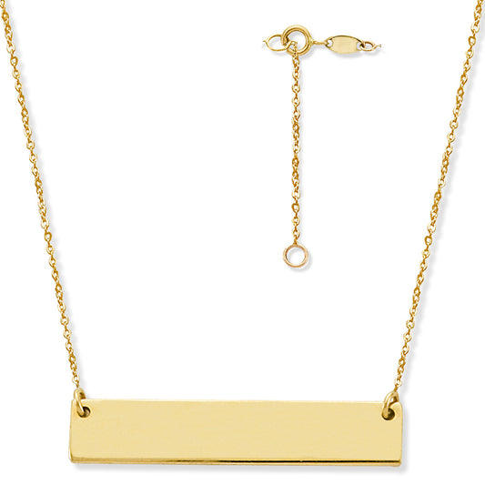 Small Engravable Bar Plate Necklace