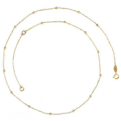 Station 2mm Bead Necklace (1 Inch apart)