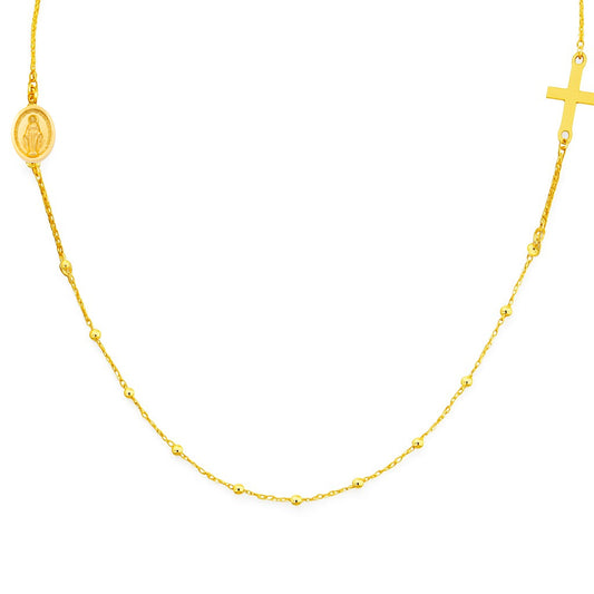 Miraculous and Cross Necklace