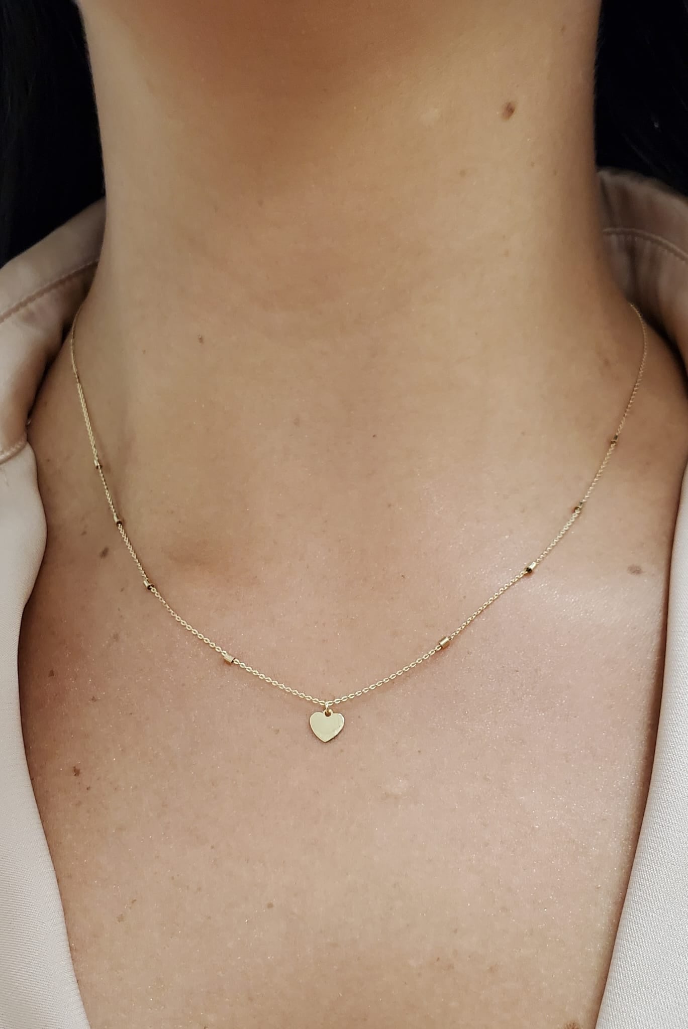 Mini Heart Station Necklace