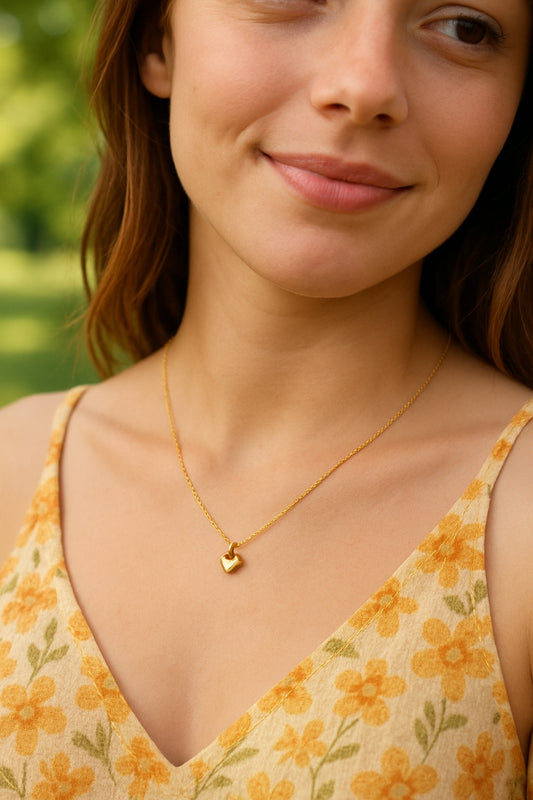 Solid Mini Puffed Heart Necklace