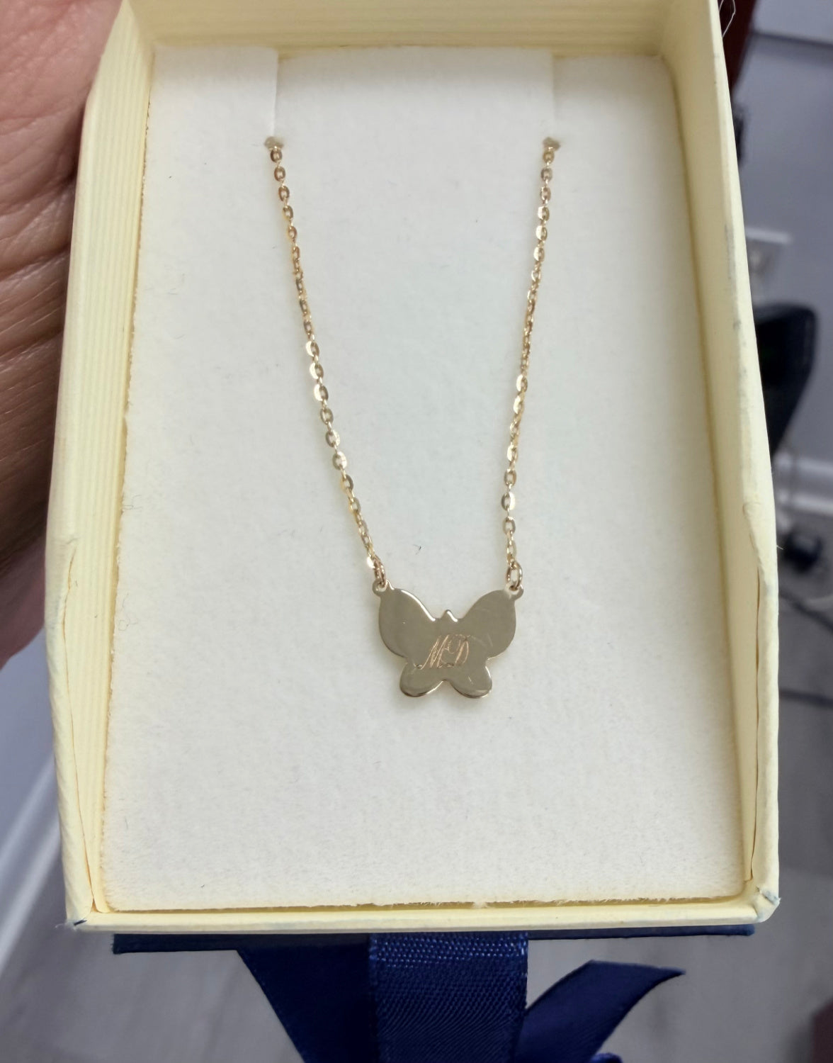 Single Mother of Pearl Butterfly Necklace