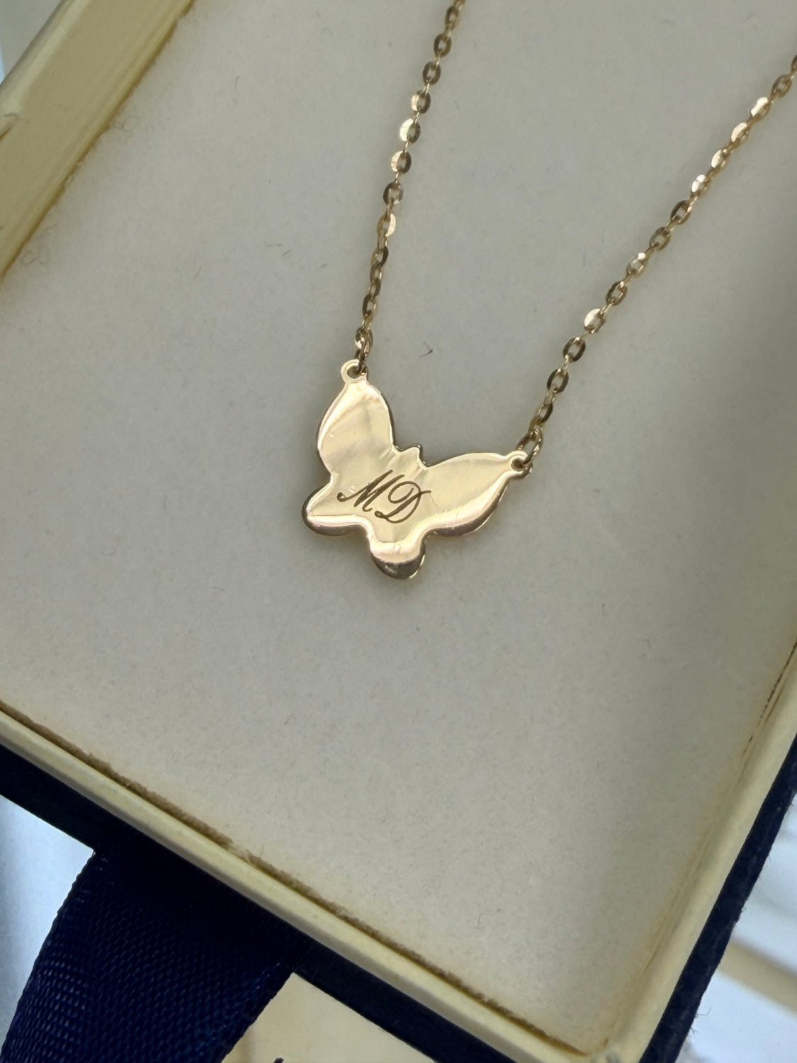 Single Mother of Pearl Butterfly Necklace