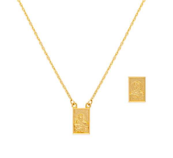 Single Small Scapular Medal Necklace – BOS Jewelers Inc