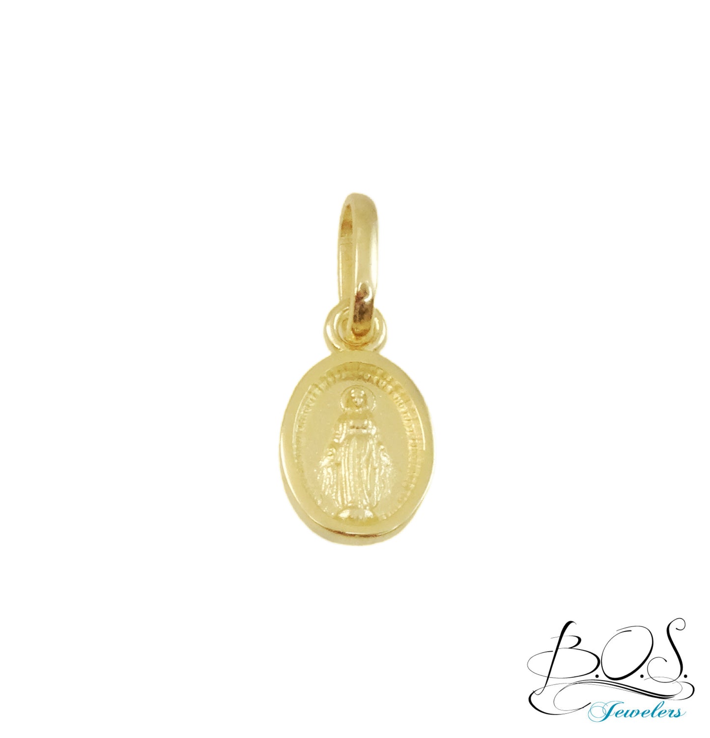 14K Gold Miniature Miraculous/Guadalupe Medal 7.5x6mm