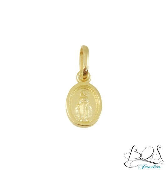14K Gold Miniature Miraculous/Guadalupe Medal