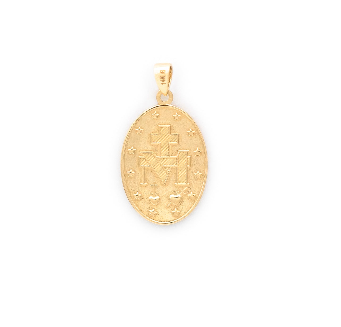 Oval Miraculous Medal (20mm X 15mm) 14K Yellow Gold