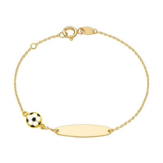 Baby ID Bracelet with Enamel Soccer Ball Charm