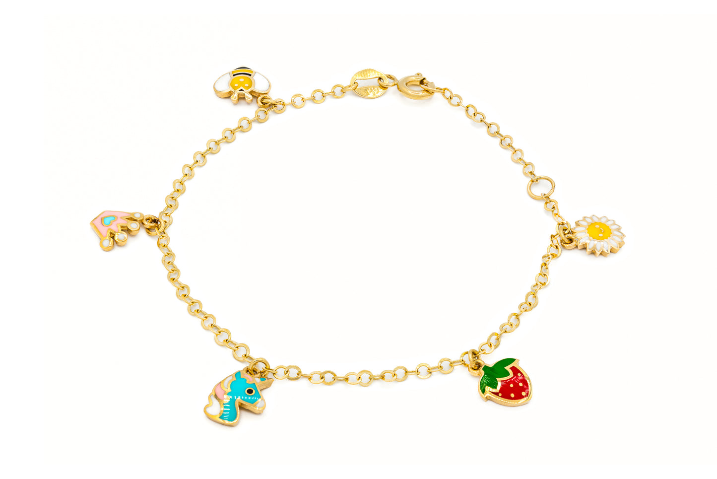 Enamel Multi Charm Bracelet