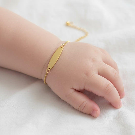 Thin Curb Link  Baby ID Bracelet Newborn to 3 years