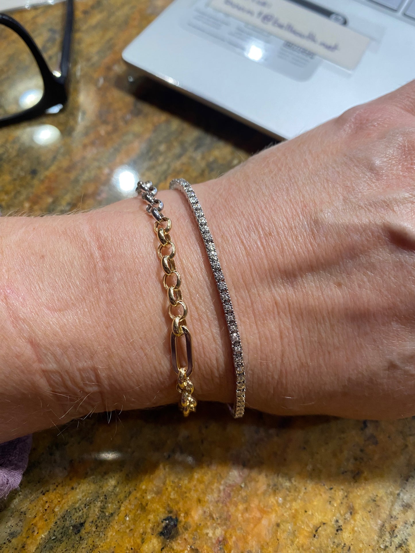 Straight-Line Illusion Diamond Tennis Bracelet