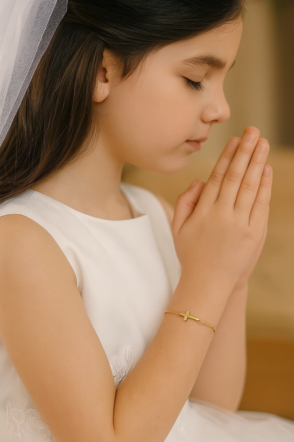Single Miniature Cross Bracelet