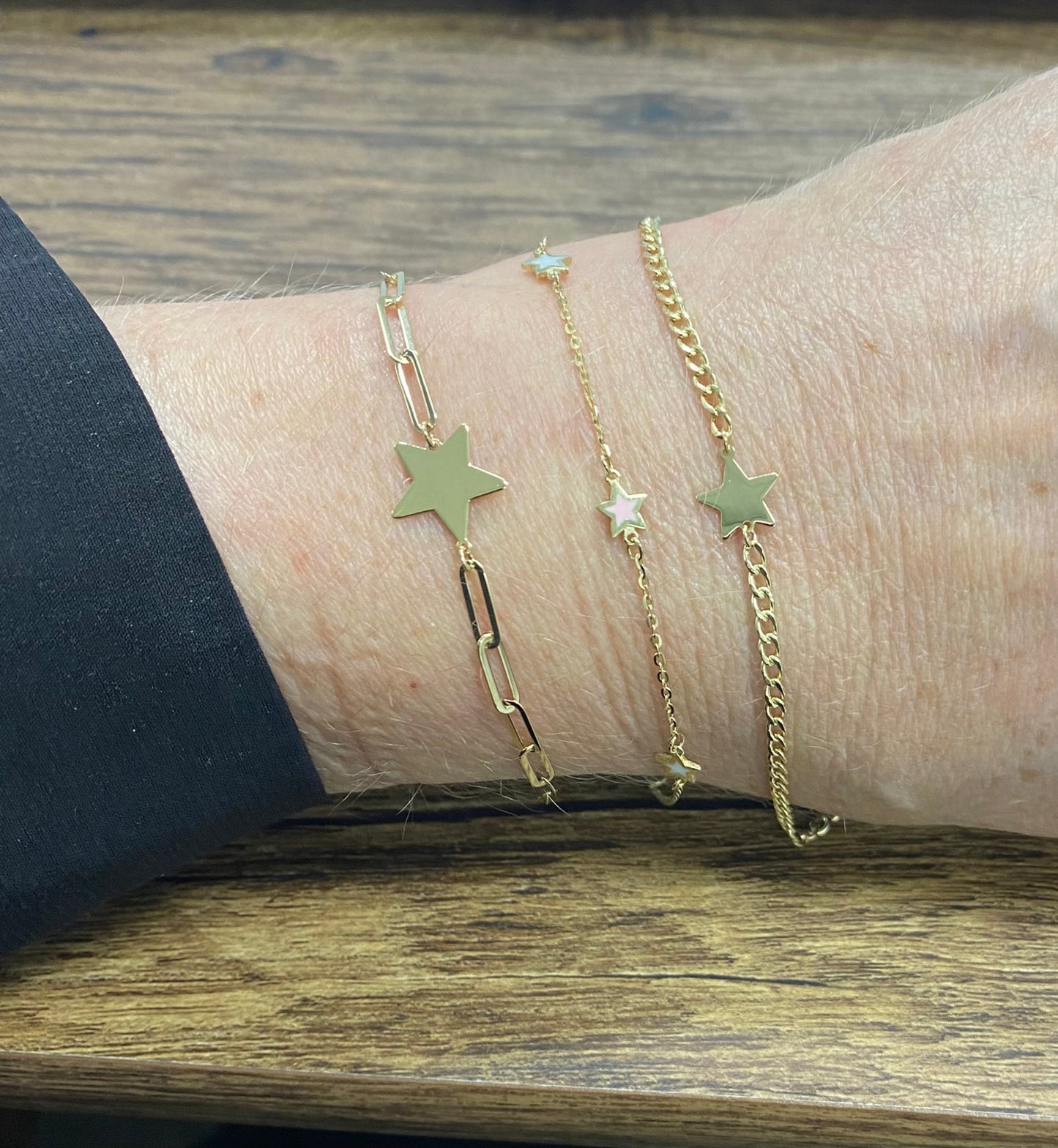 Dainty Enamel Multiple Stars Bracelet