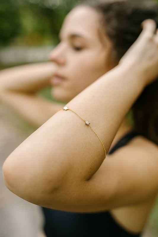 Dainty Enamel Multiple Stars Bracelet