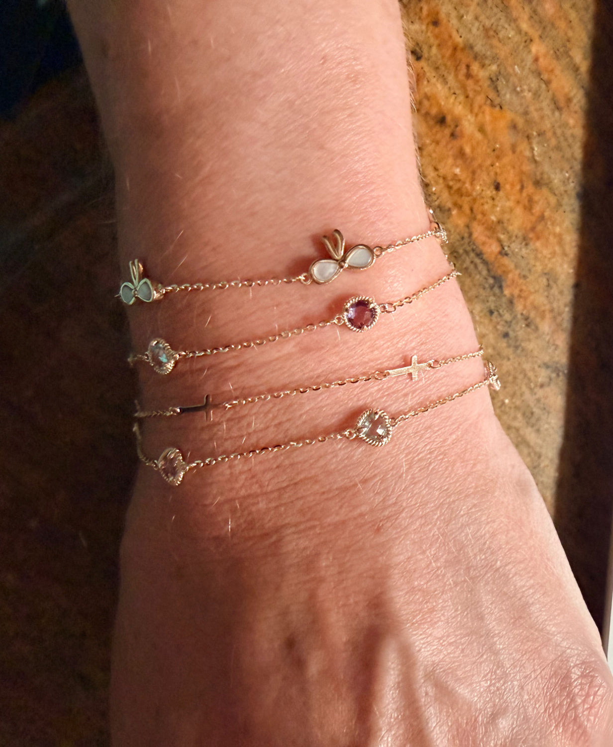 Rope Twist Halo Round Amethyst & Blue Topaz Station Bracelet