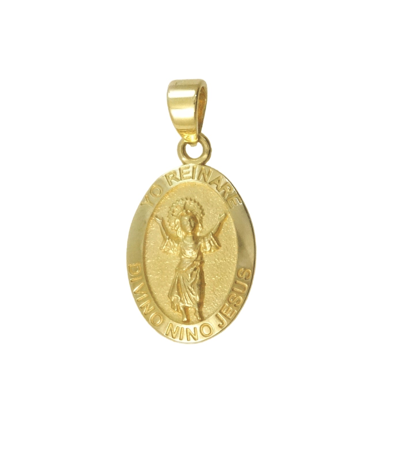 Divine Baby Jesus Divino Niño Medal 14K Yellow Gold
